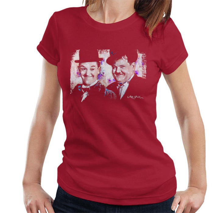 Sidney Maurer Original Portrait Of Laurel And Hardy Women's T-Shirt