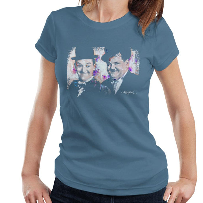 Sidney Maurer Original Portrait Of Laurel And Hardy Women's T-Shirt
