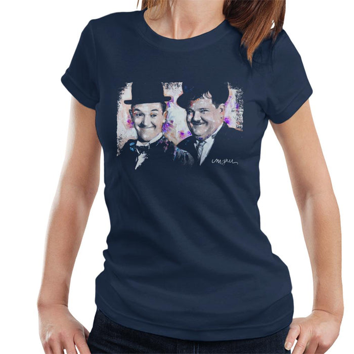 Sidney Maurer Original Portrait Of Laurel And Hardy Women's T-Shirt