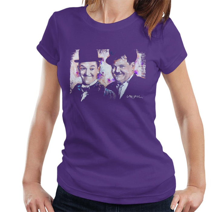 Sidney Maurer Original Portrait Of Laurel And Hardy Women's T-Shirt