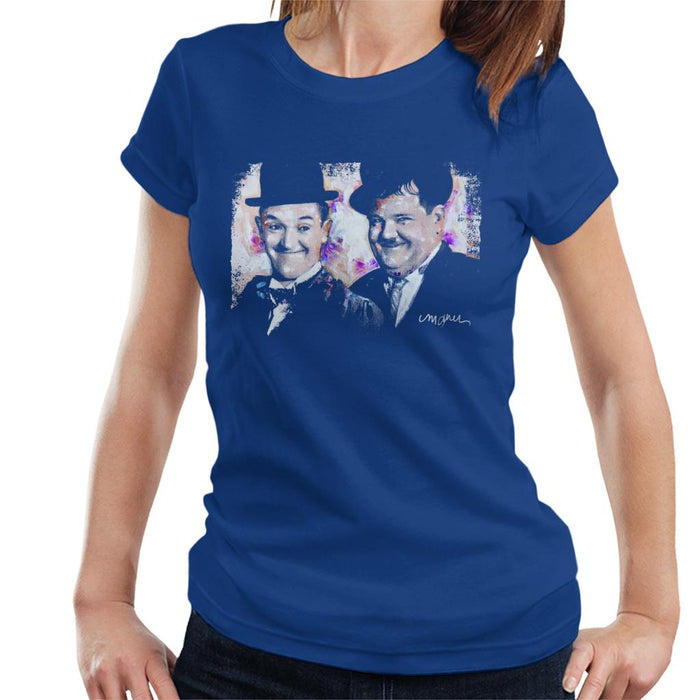 Sidney Maurer Original Portrait Of Laurel And Hardy Women's T-Shirt