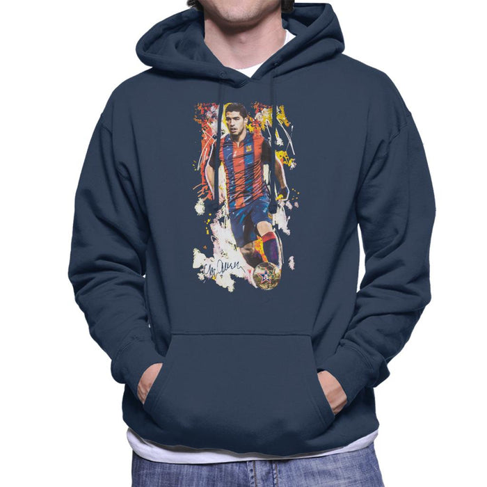 Sidney Maurer Original Portrait Of Luis Suarez Barcelona Men's Hooded Sweatshirt