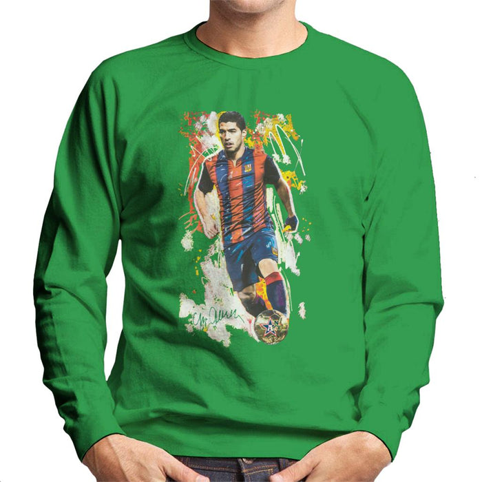 Sidney Maurer Original Portrait Of Luis Suarez Barcelona Men's Sweatshirt