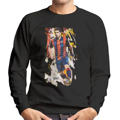 Sidney Maurer Original Portrait Of Luis Suarez Barcelona Men's Sweatshirt