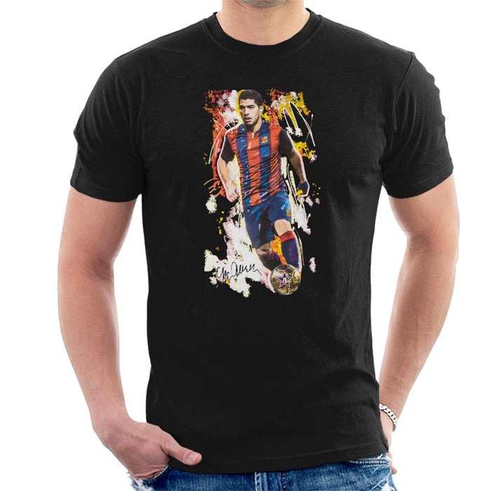 Sidney Maurer Original Portrait Of Luis Suarez Barcelona Men's T-Shirt