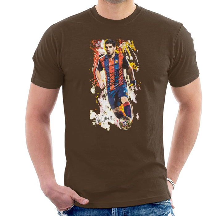 Sidney Maurer Original Portrait Of Luis Suarez Barcelona Men's T-Shirt