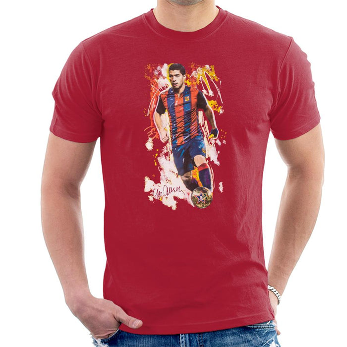Sidney Maurer Original Portrait Of Luis Suarez Barcelona Men's T-Shirt