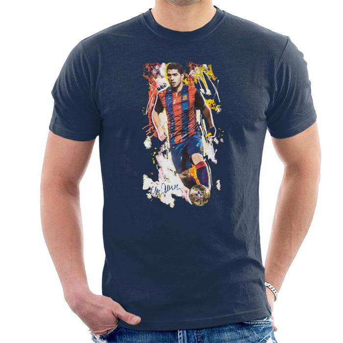 Sidney Maurer Original Portrait Of Luis Suarez Barcelona Men's T-Shirt