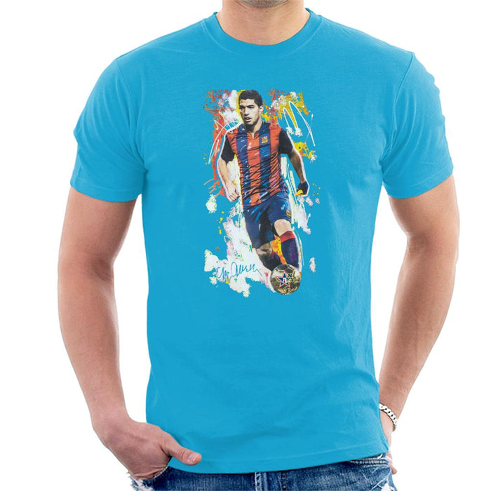 Sidney Maurer Original Portrait Of Luis Suarez Barcelona Men's T-Shirt