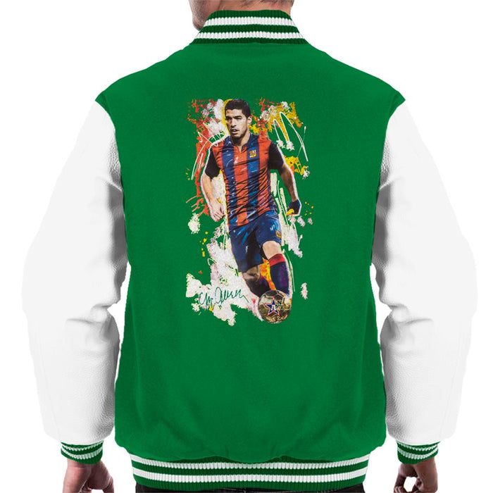 Sidney Maurer Original Portrait Of Luis Suarez Barcelona Men's Varsity Jacket