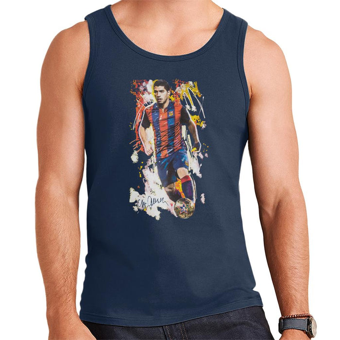 Sidney Maurer Original Portrait Of Luis Suarez Barcelona Men's Vest