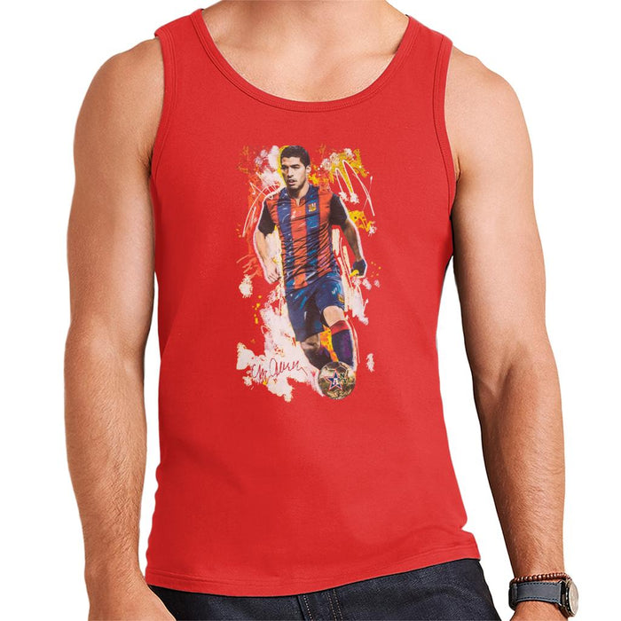 Sidney Maurer Original Portrait Of Luis Suarez Barcelona Men's Vest