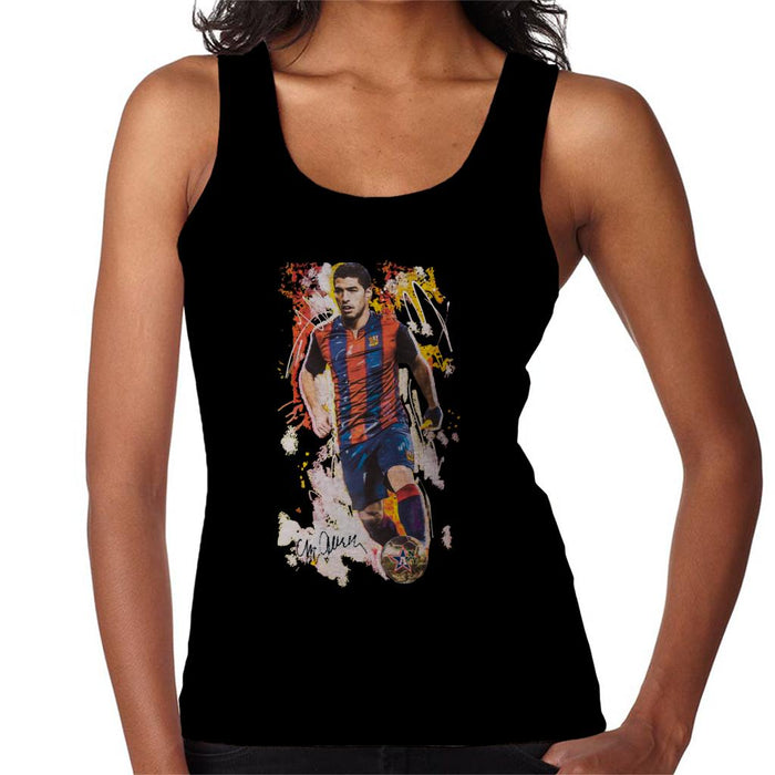 Sidney Maurer Original Portrait Of Luis Suarez Barcelona Women's Vest