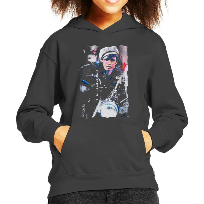 Sidney Maurer Original Portrait Of Marlon Brando The Wild One Kid's Hooded Sweatshirt