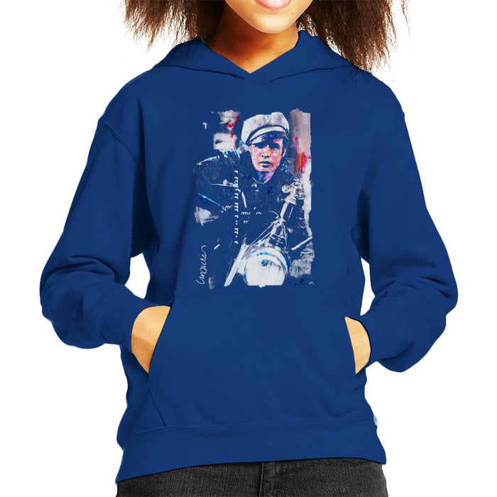 Sidney Maurer Original Portrait Of Marlon Brando The Wild One Kid's Hooded Sweatshirt