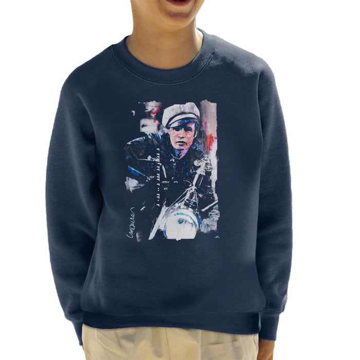 Sidney Maurer Original Portrait Of Marlon Brando The Wild One Kid's Sweatshirt