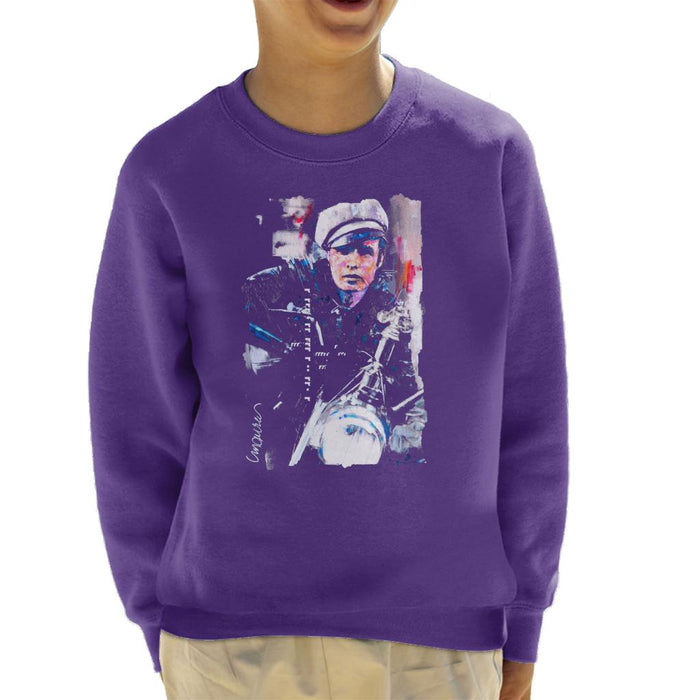 Sidney Maurer Original Portrait Of Marlon Brando The Wild One Kid's Sweatshirt
