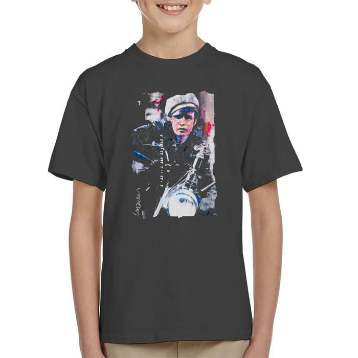 Sidney Maurer Original Portrait Of Marlon Brando The Wild One Kid's T-Shirt