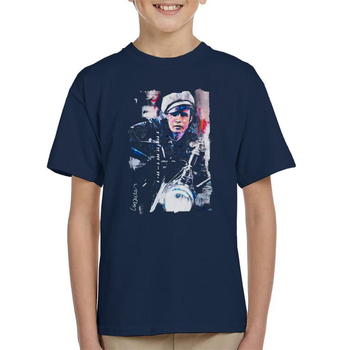 Sidney Maurer Original Portrait Of Marlon Brando The Wild One Kid's T-Shirt