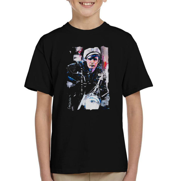 Sidney Maurer Original Portrait Of Marlon Brando The Wild One Kid's T-Shirt