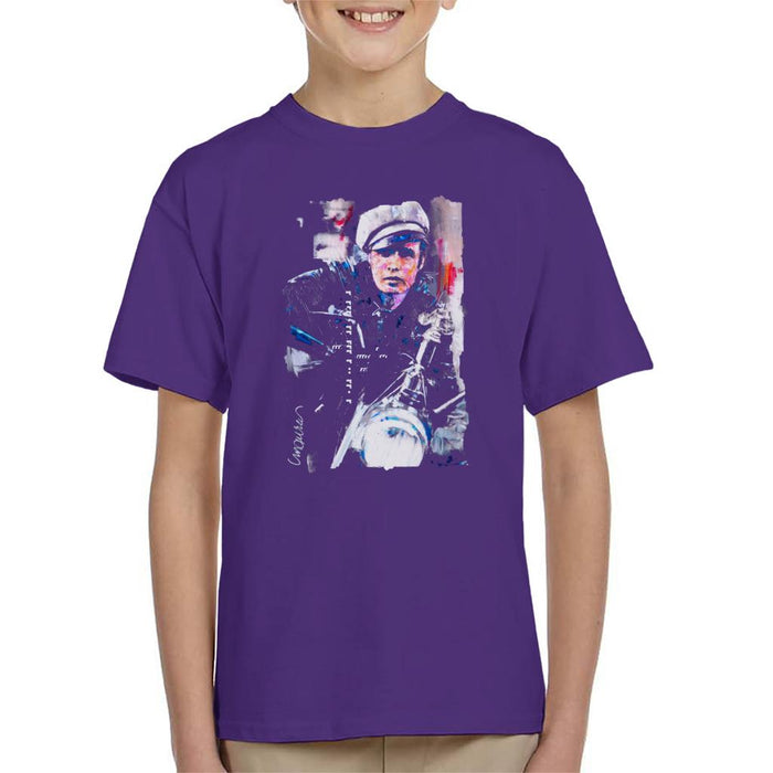 Sidney Maurer Original Portrait Of Marlon Brando The Wild One Kid's T-Shirt