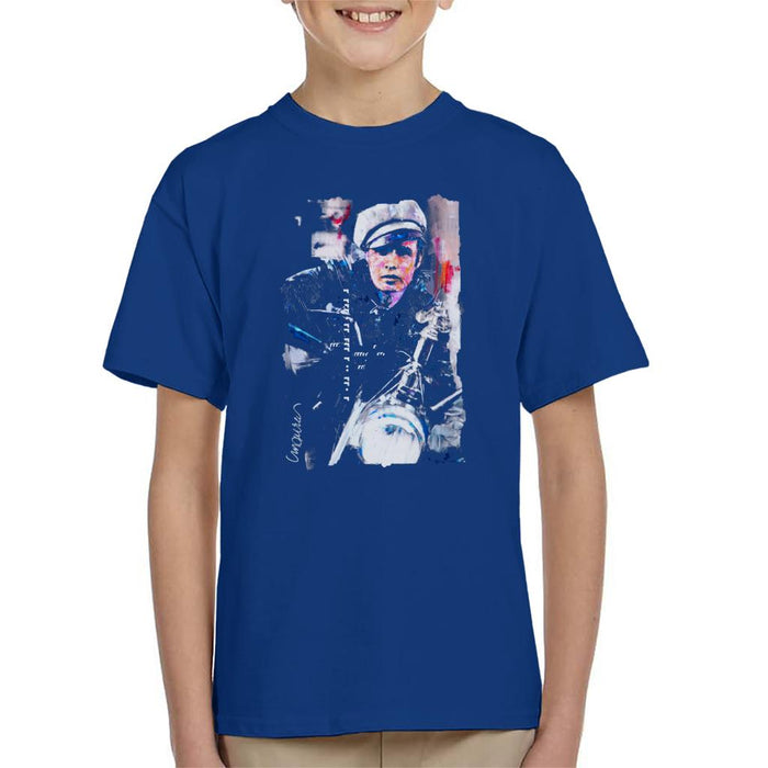 Sidney Maurer Original Portrait Of Marlon Brando The Wild One Kid's T-Shirt