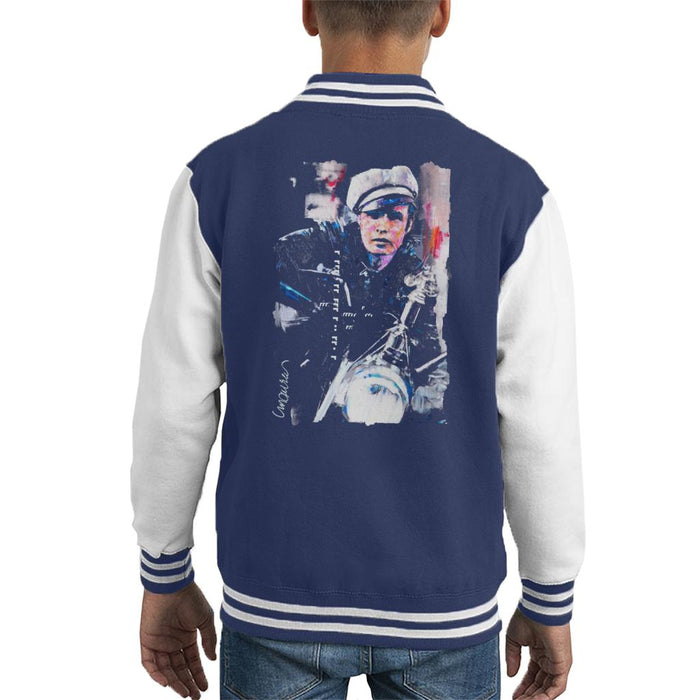 Sidney Maurer Original Portrait Of Marlon Brando The Wild One Kid's Varsity Jacket
