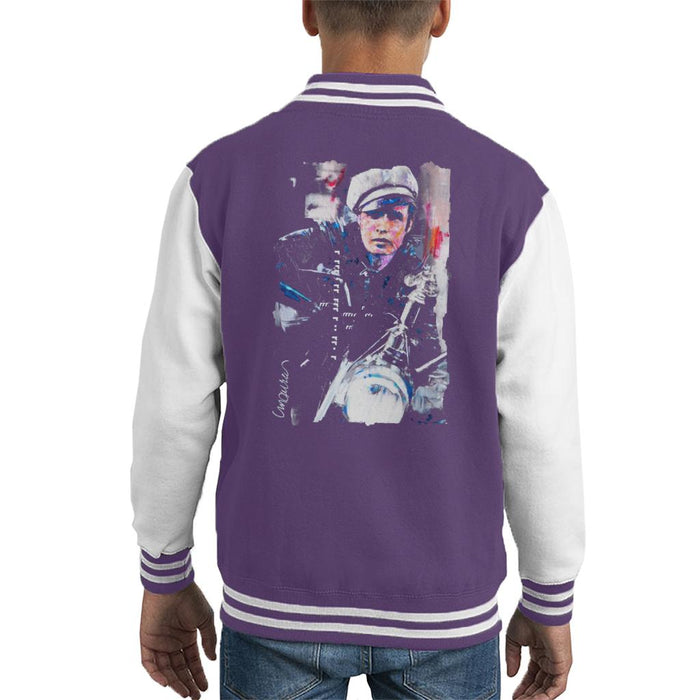 Sidney Maurer Original Portrait Of Marlon Brando The Wild One Kid's Varsity Jacket