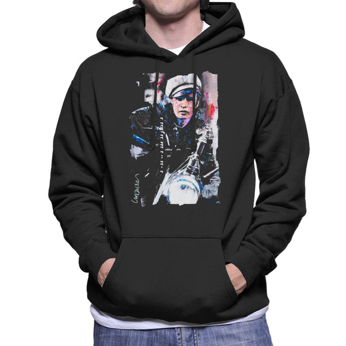 Sidney Maurer Original Portrait Of Marlon Brando The Wild One Men's Hooded Sweatshirt