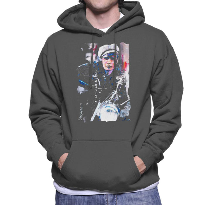 Sidney Maurer Original Portrait Of Marlon Brando The Wild One Men's Hooded Sweatshirt