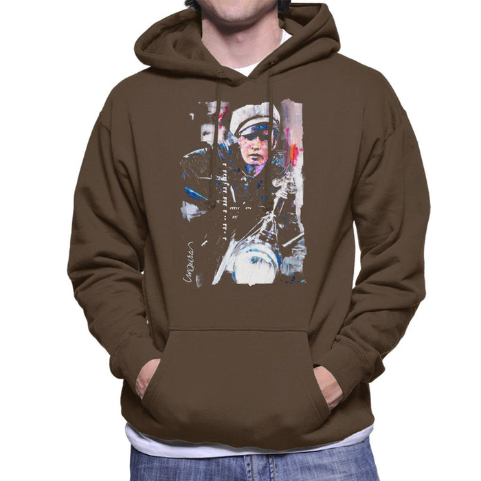 Sidney Maurer Original Portrait Of Marlon Brando The Wild One Men's Hooded Sweatshirt