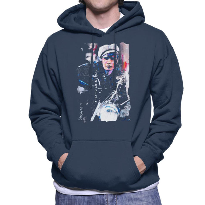 Sidney Maurer Original Portrait Of Marlon Brando The Wild One Men's Hooded Sweatshirt