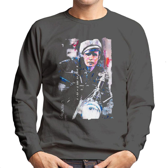 Sidney Maurer Original Portrait Of Marlon Brando The Wild One Men's Sweatshirt