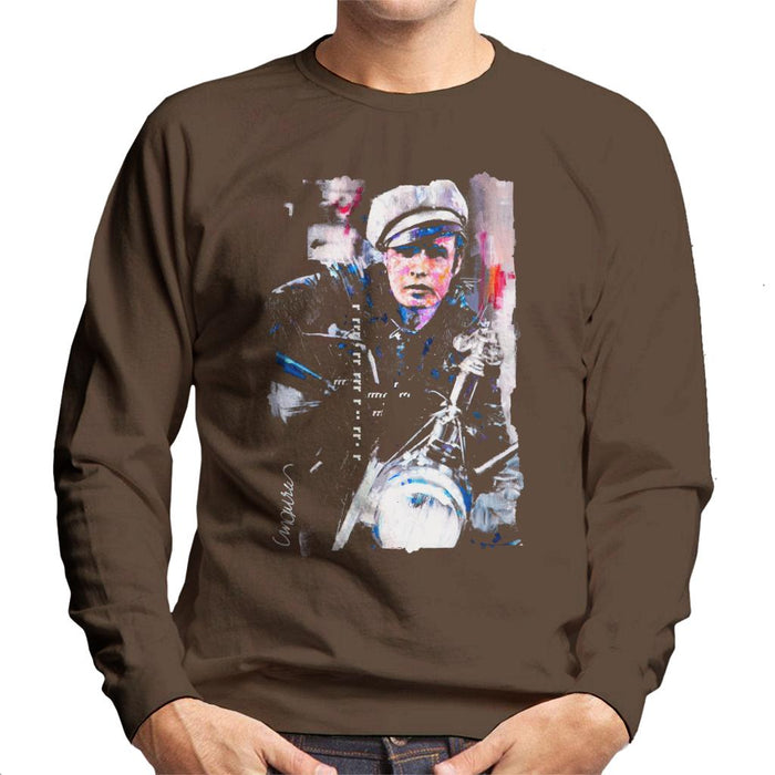 Sidney Maurer Original Portrait Of Marlon Brando The Wild One Men's Sweatshirt