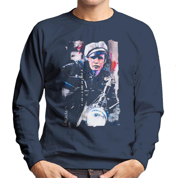 Sidney Maurer Original Portrait Of Marlon Brando The Wild One Men's Sweatshirt