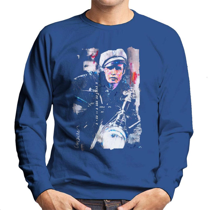 Sidney Maurer Original Portrait Of Marlon Brando The Wild One Men's Sweatshirt