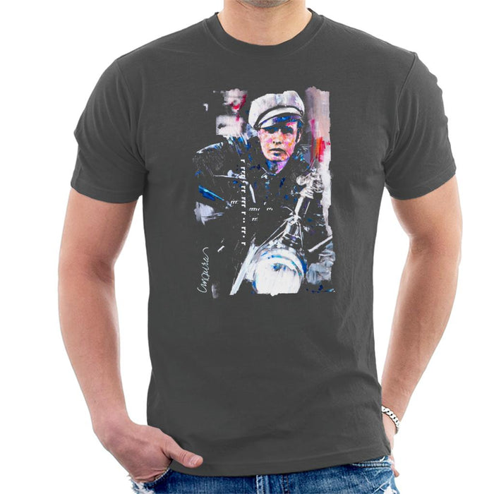 Sidney Maurer Original Portrait Of Marlon Brando The Wild One Men's T-Shirt