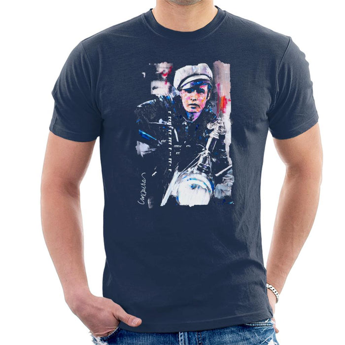 Sidney Maurer Original Portrait Of Marlon Brando The Wild One Men's T-Shirt