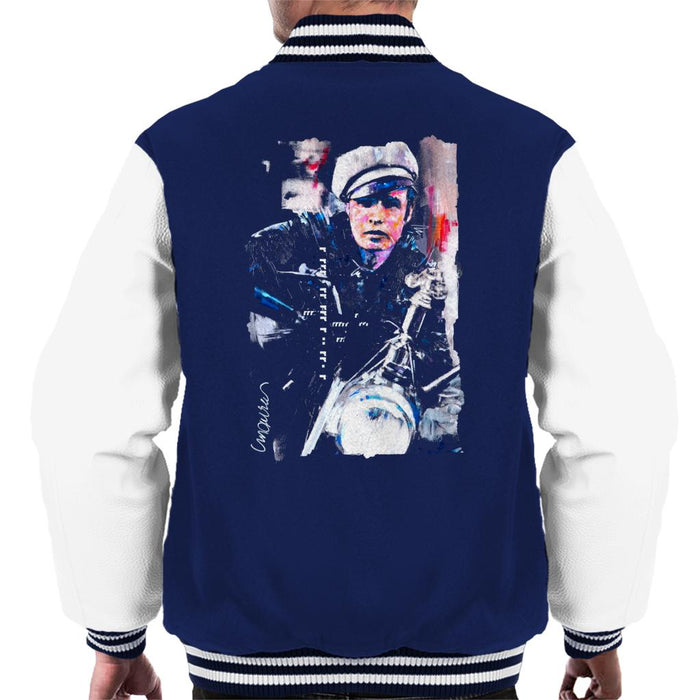 Sidney Maurer Original Portrait Of Marlon Brando The Wild One Men's Varsity Jacket