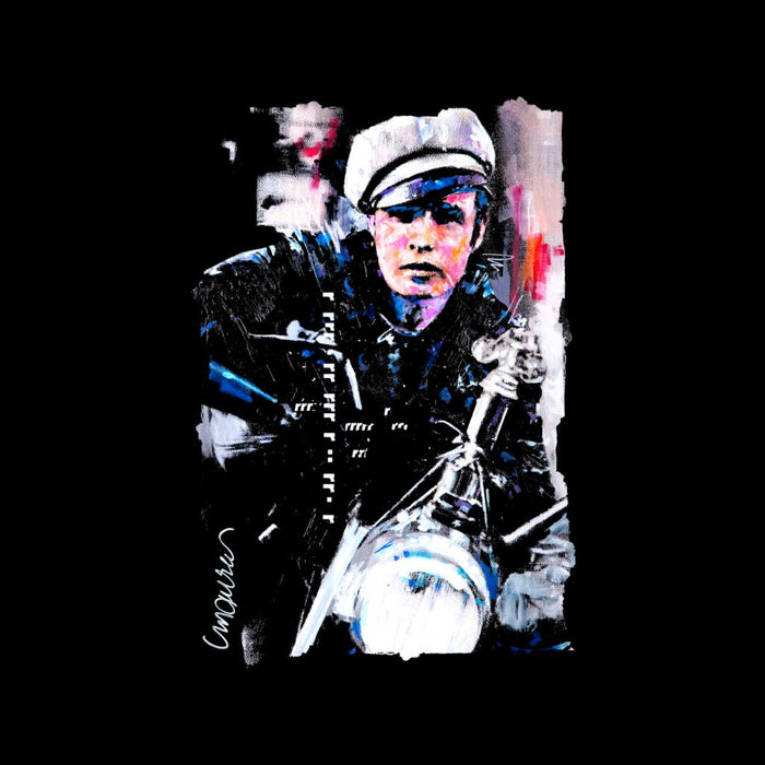 Sidney Maurer Original Portrait Of Marlon Brando The Wild One Kid's Hooded Sweatshirt
