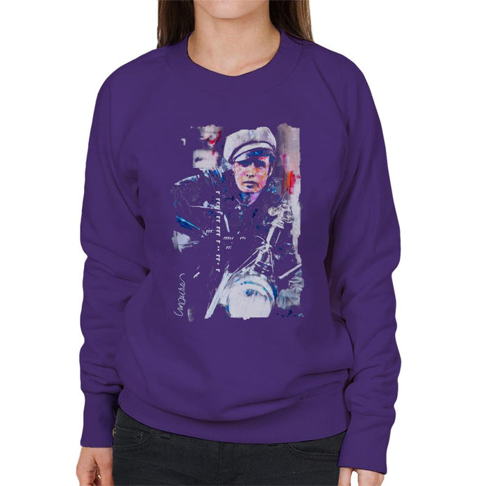Sidney Maurer Original Portrait Of Marlon Brando The Wild One Women's Sweatshirt