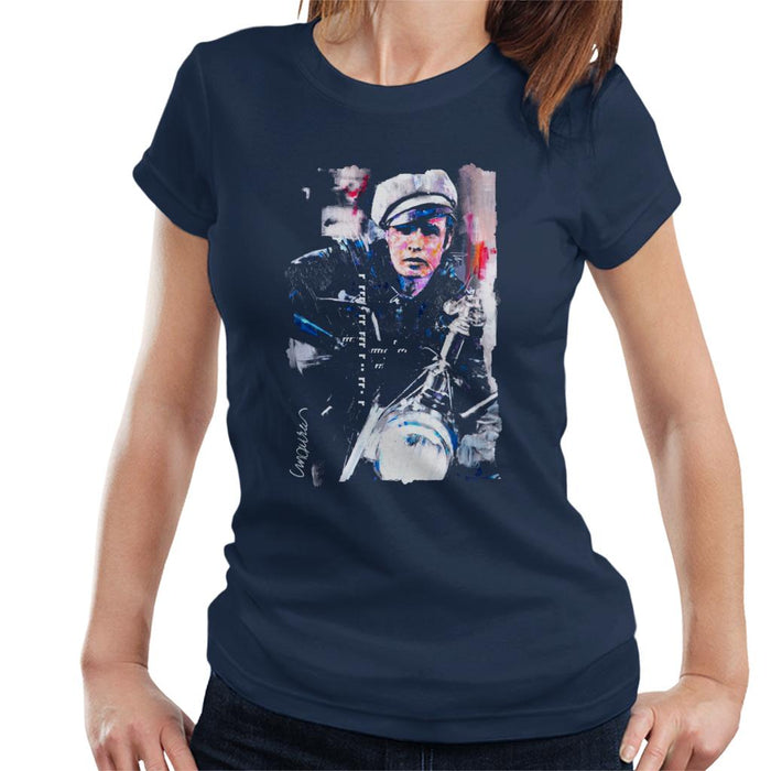 Sidney Maurer Original Portrait Of Marlon Brando The Wild One Women's T-Shirt