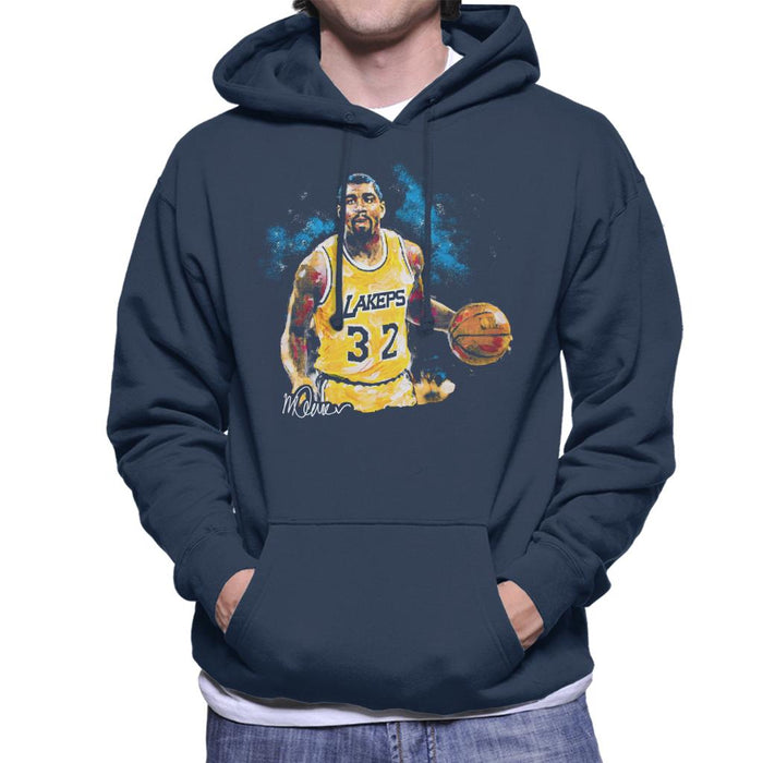 Sidney Maurer Original Portrait Of Magic Johnson Lakers Men's Hooded Sweatshirt