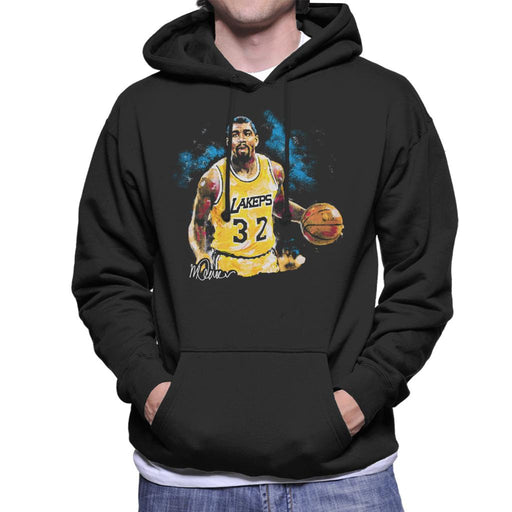 Sidney Maurer Original Portrait Of Magic Johnson Lakers Men's Hooded Sweatshirt