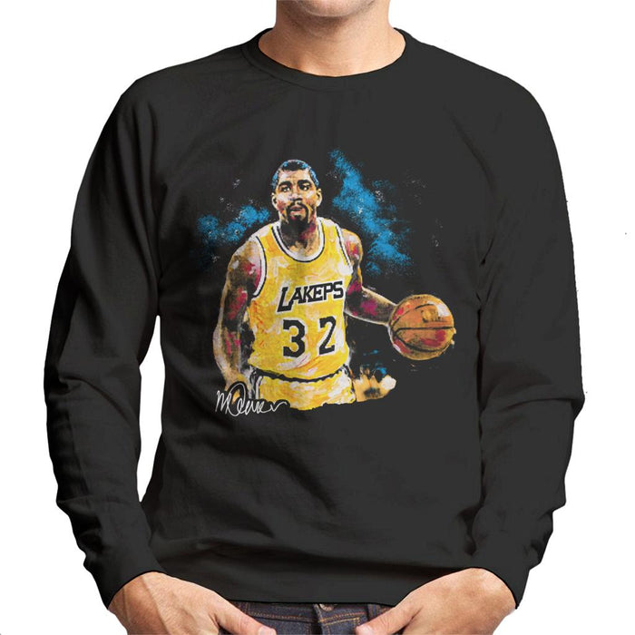 Sidney Maurer Original Portrait Of Magic Johnson Lakers Men's Sweatshirt
