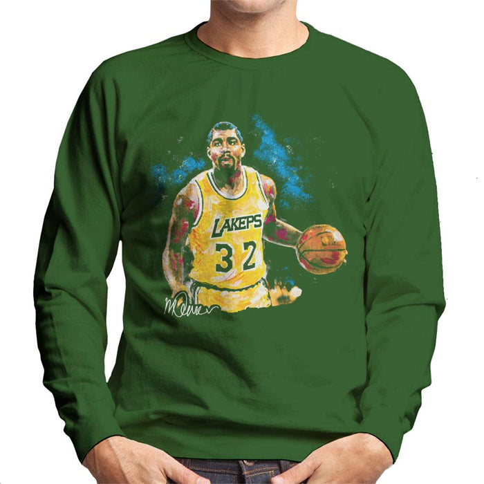 Sidney Maurer Original Portrait Of Magic Johnson Lakers Men's Sweatshirt