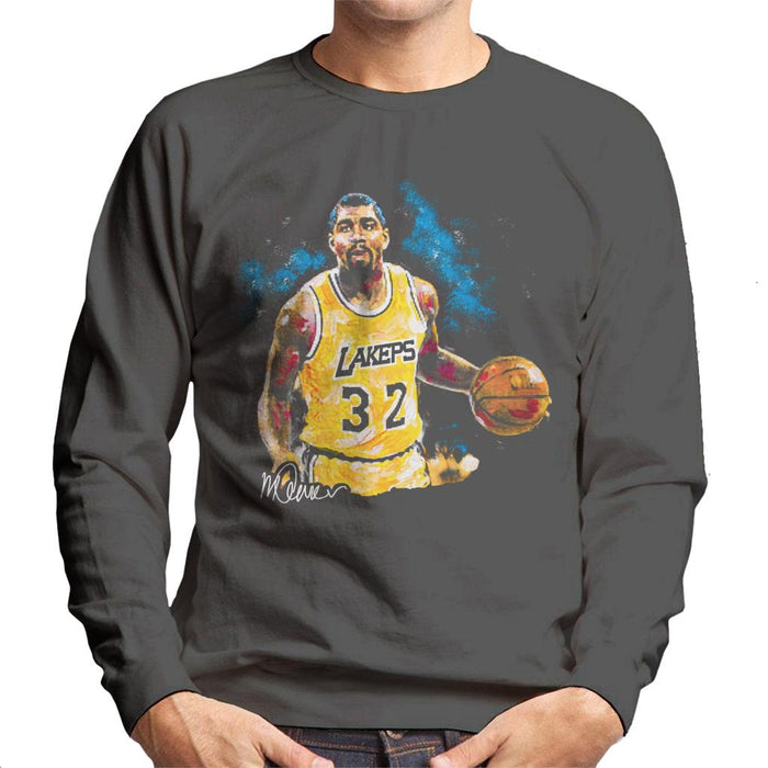 Sidney Maurer Original Portrait Of Magic Johnson Lakers Men's Sweatshirt