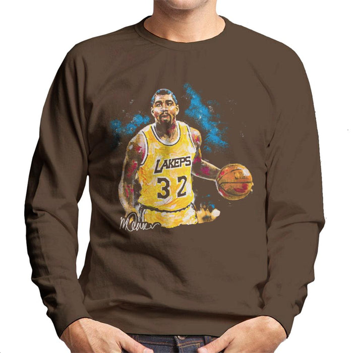 Sidney Maurer Original Portrait Of Magic Johnson Lakers Men's Sweatshirt