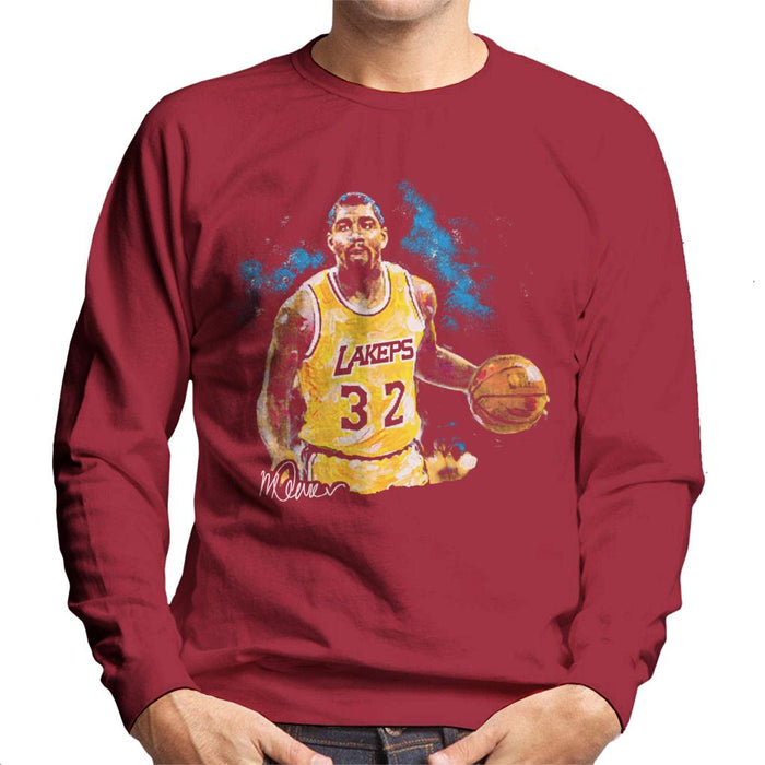 Sidney Maurer Original Portrait Of Magic Johnson Lakers Men's Sweatshirt