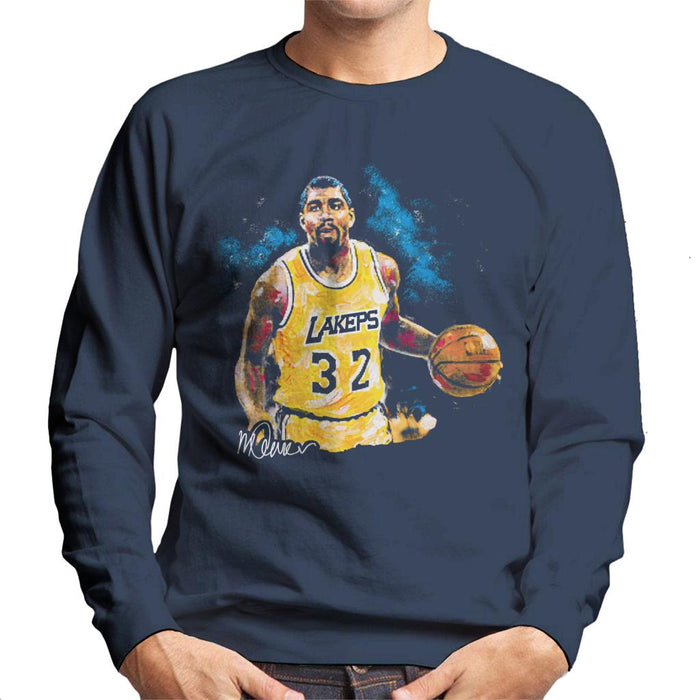 Sidney Maurer Original Portrait Of Magic Johnson Lakers Men's Sweatshirt